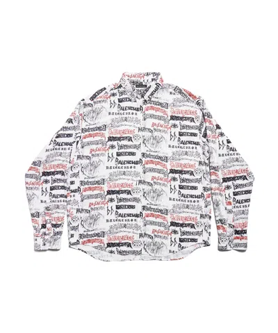 BALENCIAGA BALENCIAGA ALL-OVER LOGO LONG-SLEEVE SHIRT