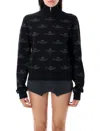Balenciaga All Over Logo Pattern Sweater In Black
