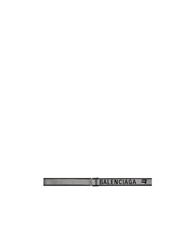 Balenciaga All-over Logo-print Belt In Gray