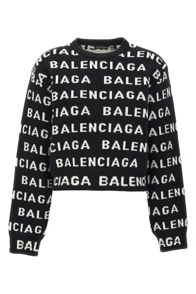 BALENCIAGA BALENCIAGA ALL-OVER LOGO SWEATER