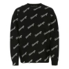 Balenciaga All Over Script Logo Knit Sweater 'black'