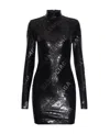 Balenciaga All-over Logo Sequin Mini Dress In Black