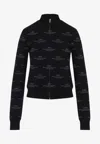 Balenciaga All-over Zip-up Cardigan For Women In Black