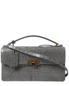 Balenciaga Alligator Shoulder Bag In Gray