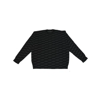 Balenciaga Allover Bb Logo Knit Sweater Black