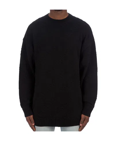 Balenciaga Allover Jacquard Knit Sweater In Black