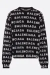 Balenciaga Logo All Over Print Pullover Sweater In Black
