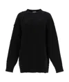Balenciaga Allover Logo Intarsia Knitted Sweater In Black