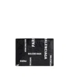 Balenciaga Allover Logo Printed Coin Mini Wallet In Black