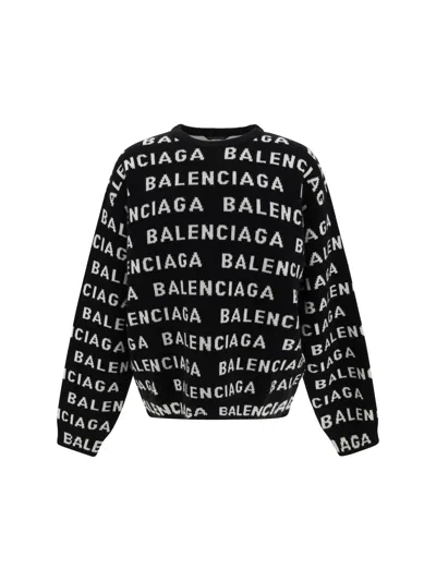 BALENCIAGA ALLOVER LOGO SWEATER