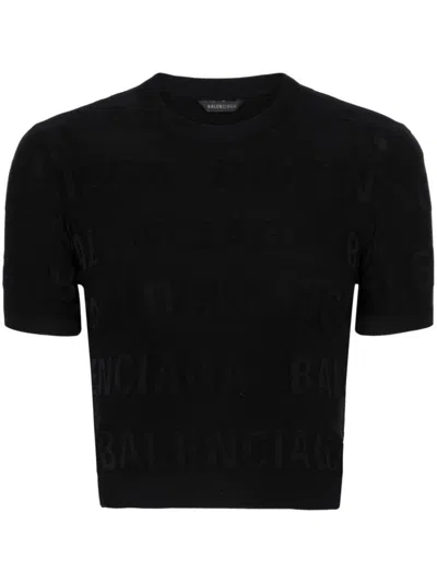 BALENCIAGA BALENCIAGA ALLOVER LOGO TOP