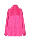 Balenciaga Logo-embroidered Oversized Jacket In Pink