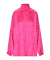 Balenciaga Logo-embroidered Oversized Jacket In Pink