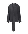 Balenciaga Allover Pattern Printed Blouse In Black