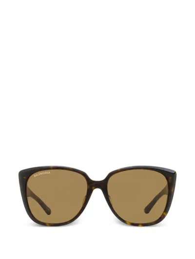 Balenciaga Alternative Fit Sunglasses In Brown