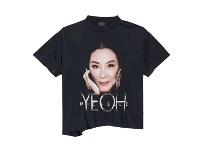 Pre-owned Balenciaga Ambassador Fanclub Series Michelle Boxy T-shirt In Faded Black