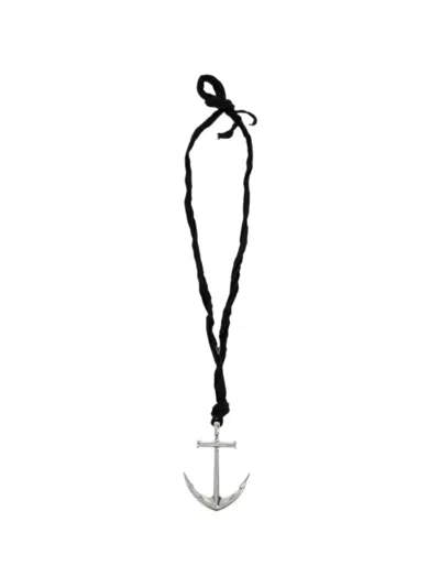 Balenciaga Anchor-pendant Necklace In Black