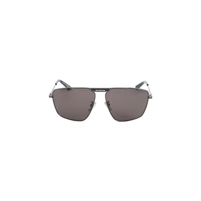 Balenciaga Angular Black Sunglasses In Gray