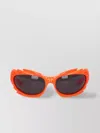 Balenciaga Angular Bold Sunglasses Unique Shape In Orange