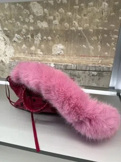 Balenciaga Animal-free Fur Strap In Pink