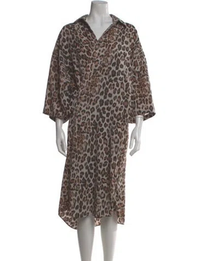 Pre-owned Balenciaga Animal Print Midi Length Dress In Multi