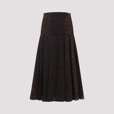 Balenciaga Animalier Godet Midi Skirt In Animal Print