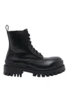 Balenciaga Leather Boots With Maxi Rubber Sole In Black