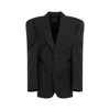 Balenciaga Away Boxy Blazer In Wool In Black