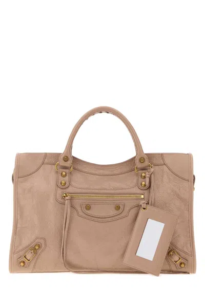 Balenciaga Antiqued Pink Leather Medium Le City Handbag