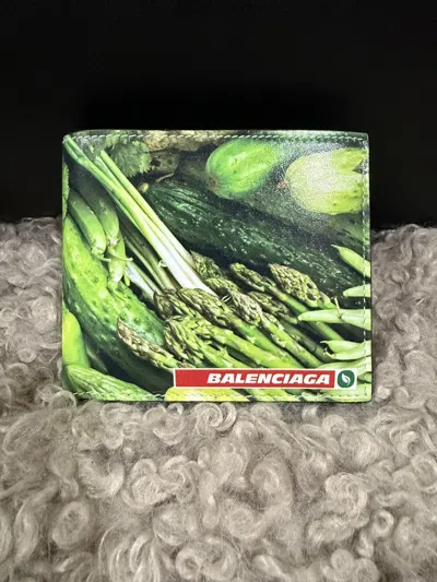 Pre-owned Balenciaga Antwerp Grocery Wallet In Multi