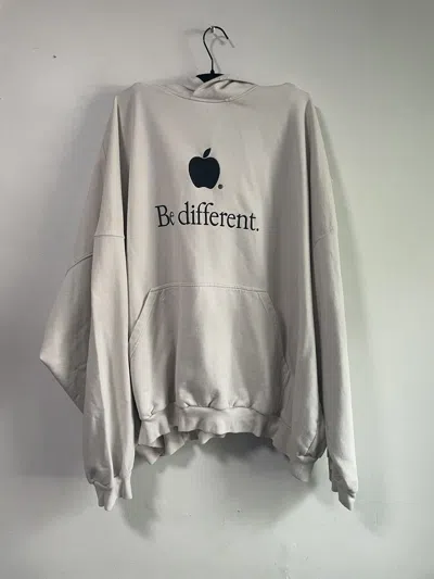 Pre-owned Balenciaga Apple Logo Be Different Hoodie In Beige