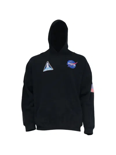 Pre-owned Balenciaga Appliquéd Logo-print Hoodie In Black