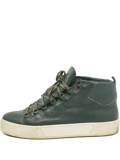 Pre-owned Balenciaga Arena Leather High Lace-up Sneakers