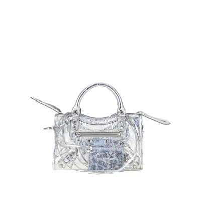 Balenciaga Arena Leather 'le City' Mini Bag In Silver