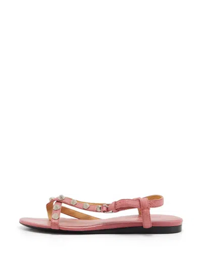 Pre-owned Balenciaga Arena Studded Sandals In Pink