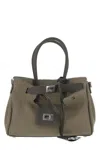 Balenciaga Army Green Canvas Carry All Bel Air Shopping Bag