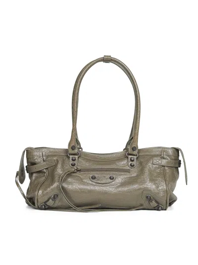 Balenciaga Army Green Le City East-west Shoulder Bag