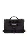 Balenciaga Army Logo-embroidered Messenger Bag In Black