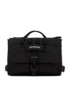 Balenciaga Army Logo-embroidered Messenger Bag In Black