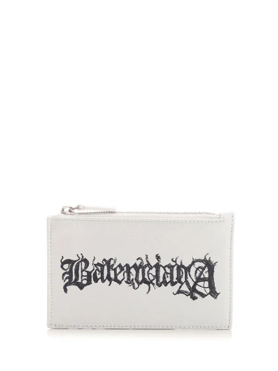 Balenciaga Artwork Printed Cash Large Long Cardholder In White
