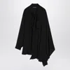 Balenciaga Asymmetric Black Silk Blouse With Scarf Women In Black