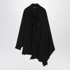 Balenciaga Asymmetric Black Silk Blouse With Scarf Women In Black