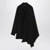 Balenciaga Asymmetric Black Silk Blouse With Scarf Women In Black