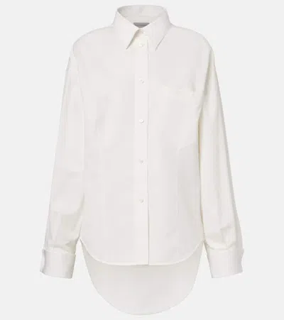 Balenciaga Asymmetric Cotton And Silk Poplin Shirt In White