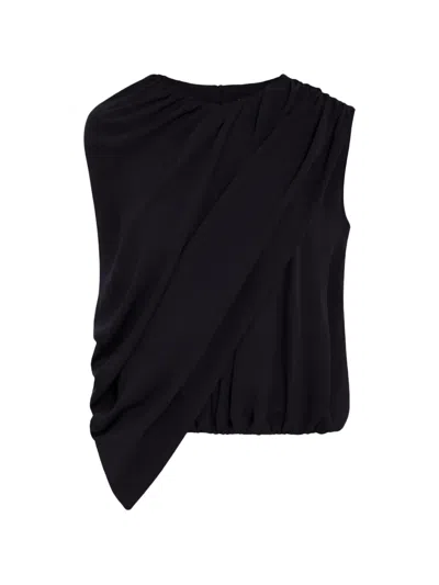 Balenciaga Asymmetric Draped Blouse In Multi