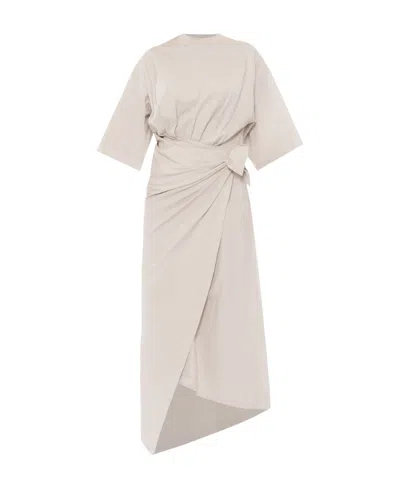 Balenciaga Asymmetric-hem T-shirt Dress In Neutrals