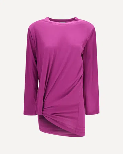Balenciaga Asymmetric Long-sleeve T-shirt In Purple
