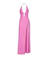 Balenciaga Long Halter Neck Dress Keyhole Detail In Pink