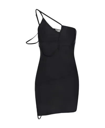 Balenciaga Asymmetric-panelled Bodycon Dress In Black