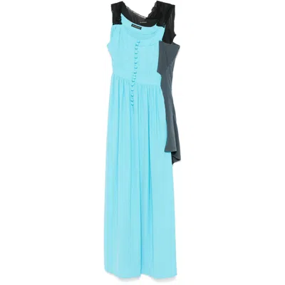 Balenciaga Asymmetric Panelled Dress In Blue